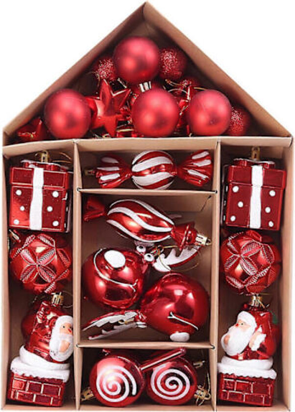 Julekulepynt for treet, 2,36 tommer julekuler ornamenter for juletrepynt treskjørt hjemmefest feriedekor