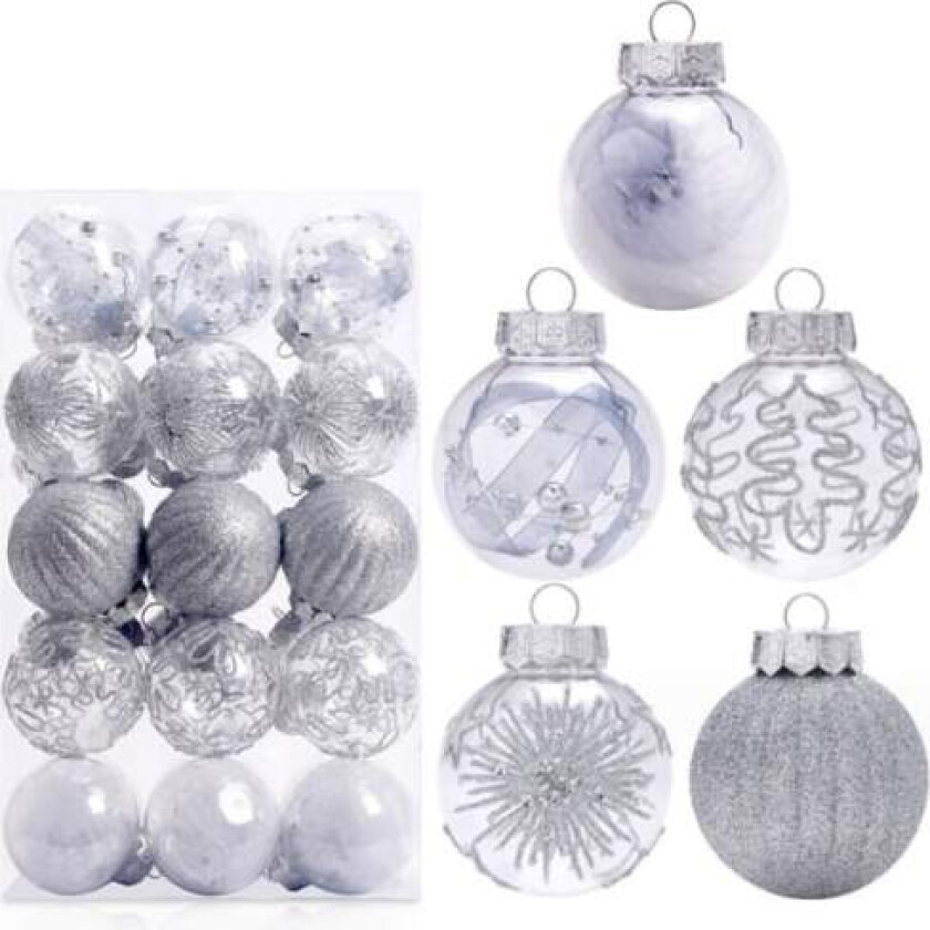 30 stk sølv gull julekuler til juletredekorasjon