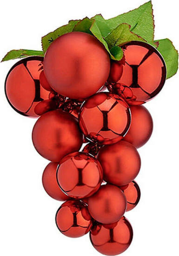 Julekule Drue Små Rød Plast 14 x 14 x 25 cm