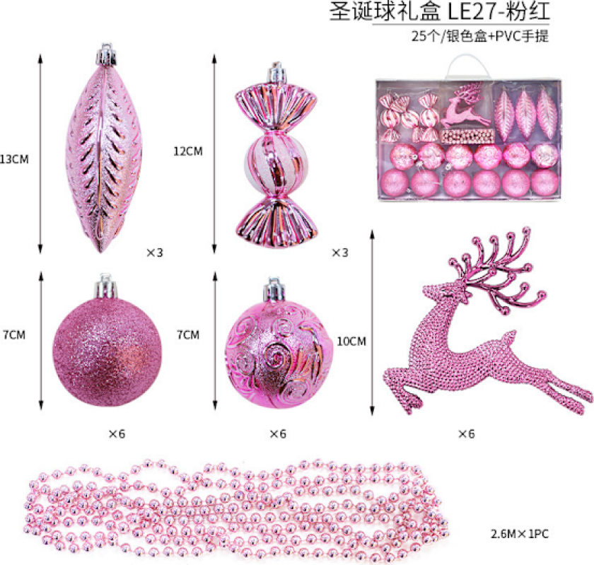 Julekuler Juletrærpynt Fargerike Kuler Henger Julemateriale Tilbehør DIY Julepynt A