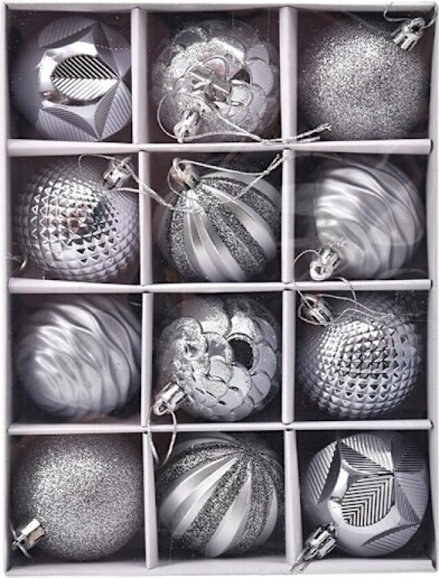 6cm 12 stk Julekule Gaveeske Malte Sett Juletrepynt Henger Ferievinduutstilling A 6cm (12 pieces)