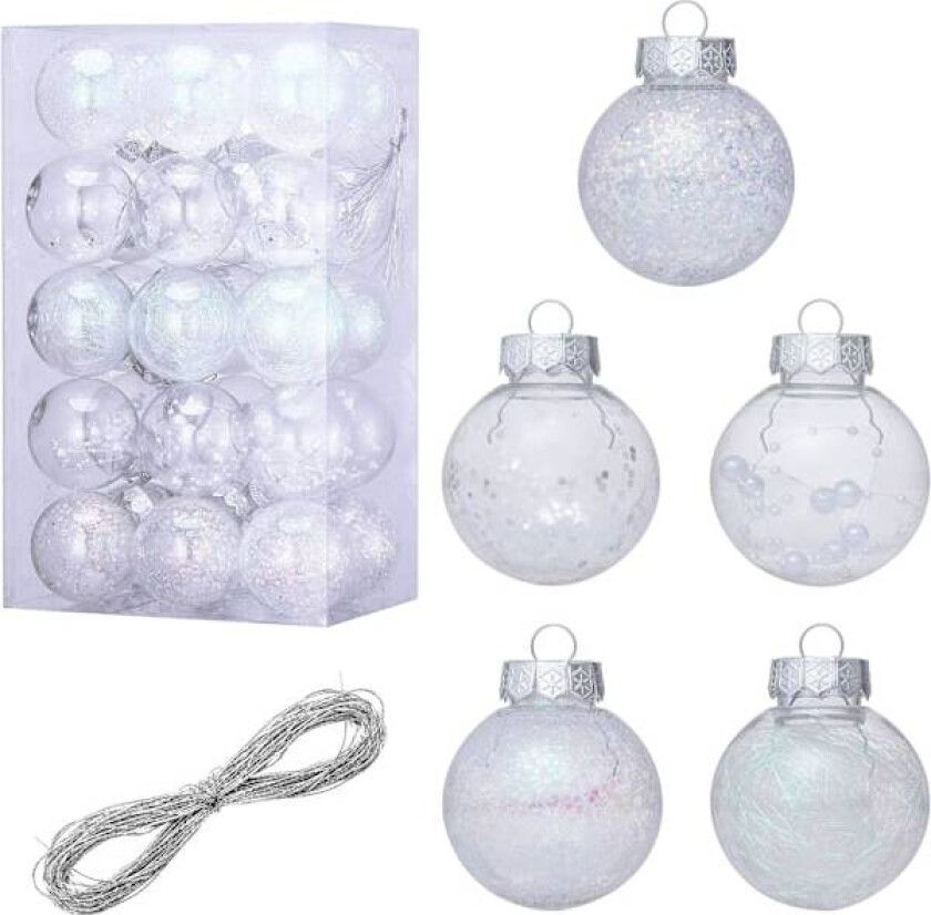 30 stk Julekulepynt til Juletreet, Knusefritt Klar