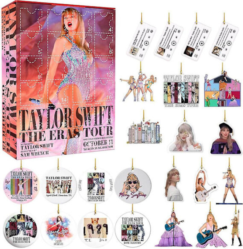 2024 Taylor Swift Fans Jul Adventskalender 24 Dager Til Jul Nedtelling Kalender Henger Blind Box Julegave style 1