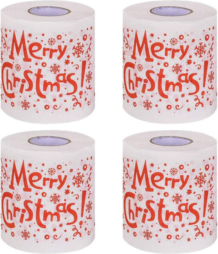 4 Pakke Toalettpapirruller med Juletema for Hjemmebad Morsomt Toalettpapir Julebrev Juledekorasjon Festdekor Gaver