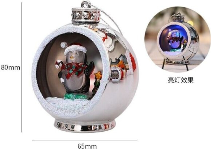 Julekule med LED-lys, juletrærhengende pynt, hjem