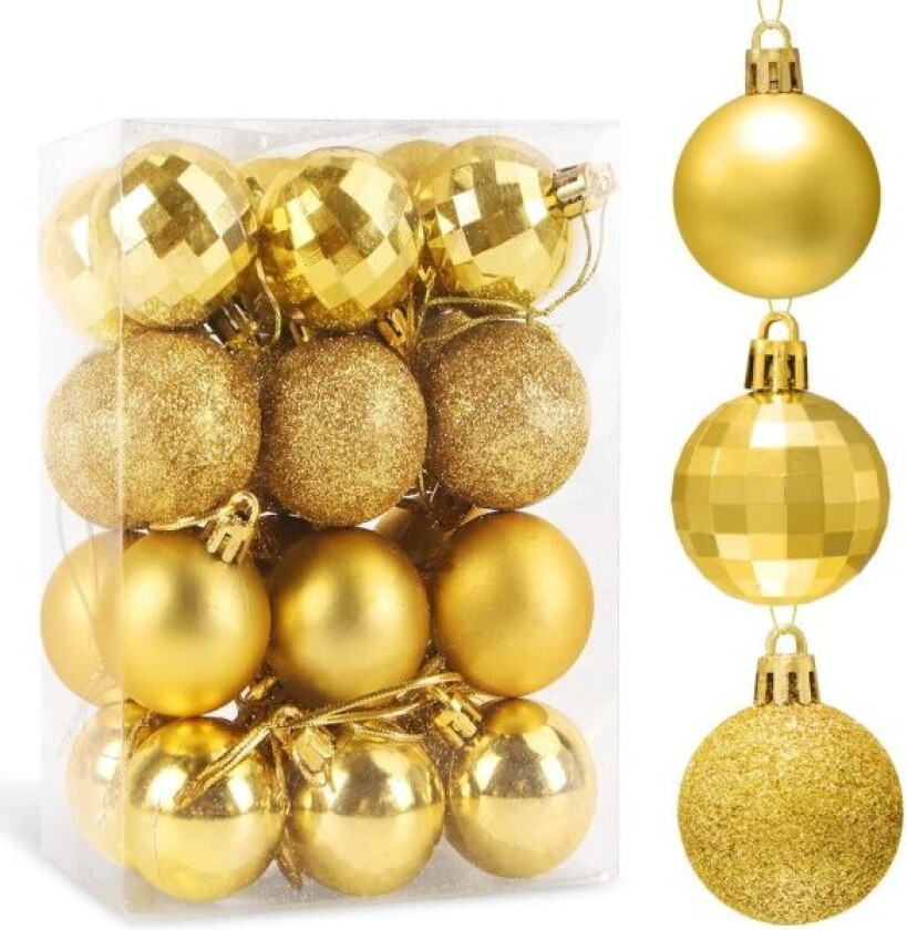 Gull julekuler, juletrepynt, plastdekor, ZQKLA