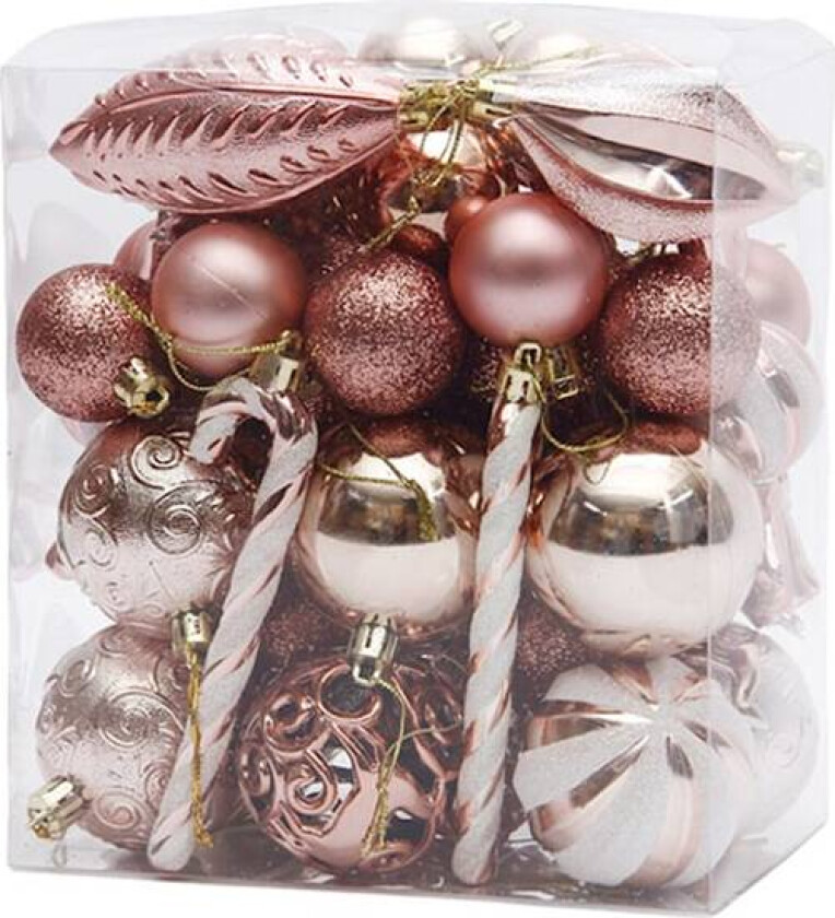 Julekuler Ornamentsett, Uknuselig Plast Klar Dekorative Kuler for Juletrepynt Høytidsbryllupfest