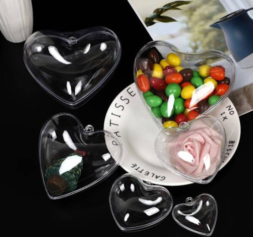 Gjennomsiktige akryl julekuler til DIY - (sett med 10, M)