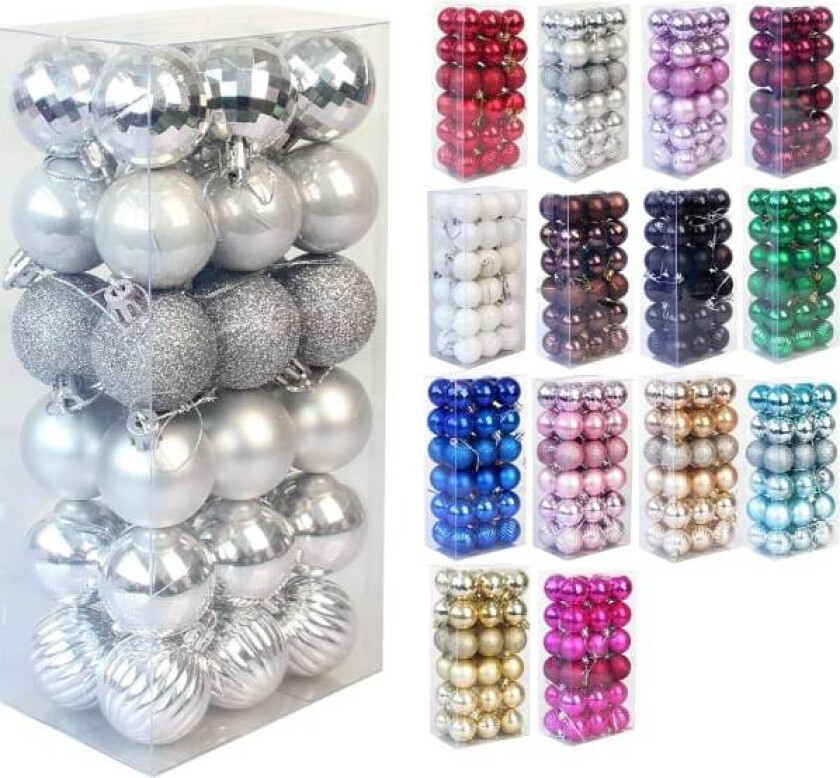 Julekule Uknuselig - Julegaver - for innendørs og utendørs Silver Christmas Ball