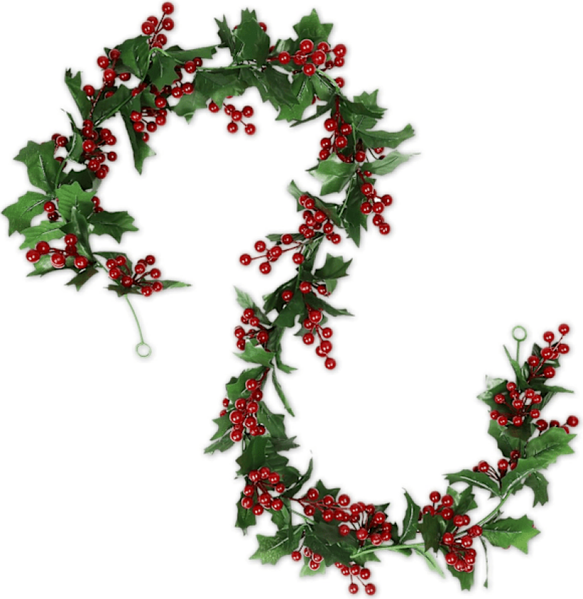1,8 m rød bær julekrans, fleksibel innendørs/utendørs julekrans for hjem, hage, vinterferiedekorasjoner