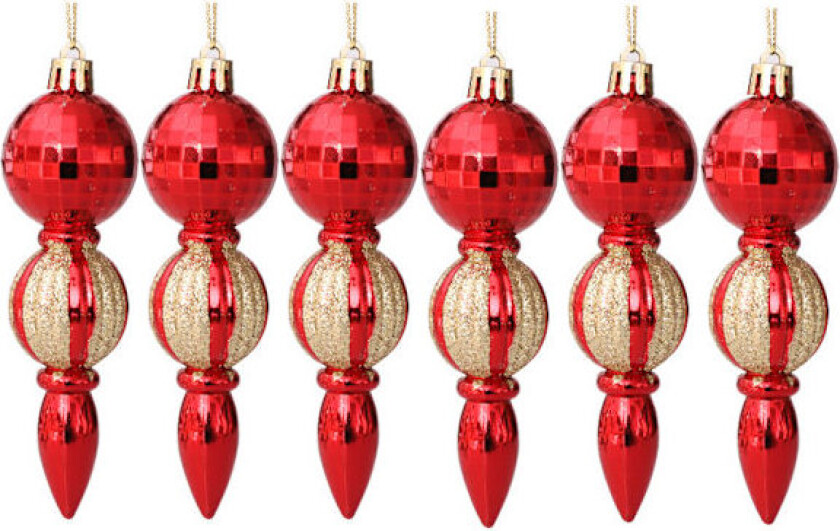 6 stk/pakke juletreanheng ornamenter unik form malt simulering