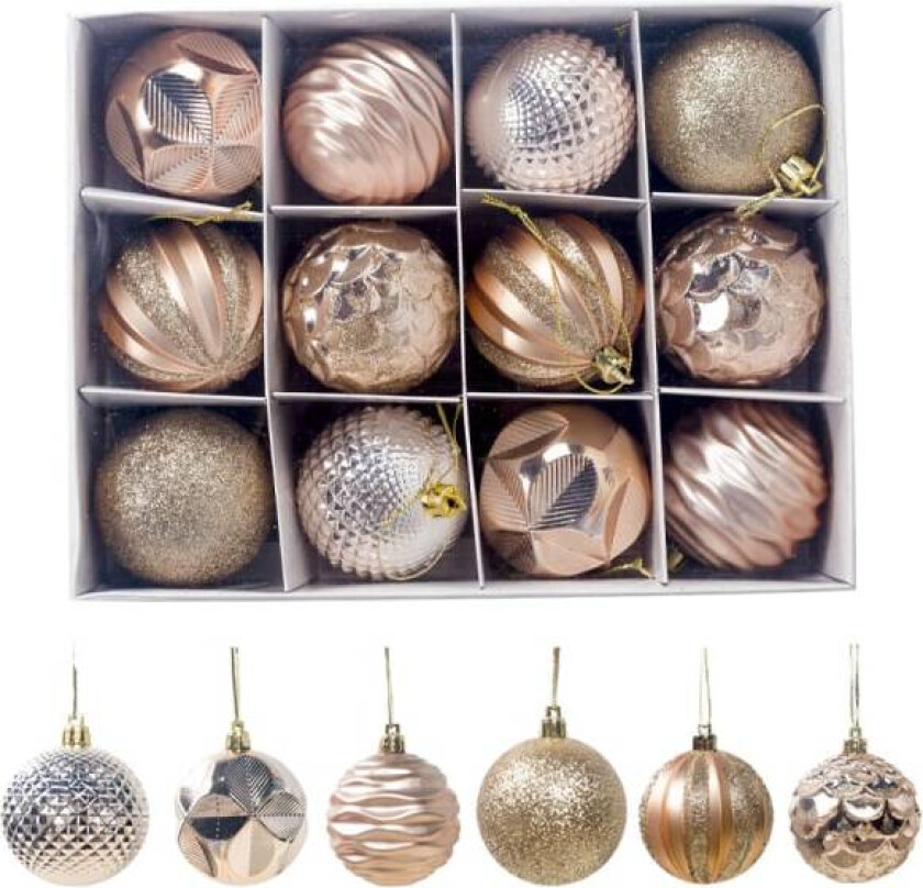 12 stk julekuler shatterproof ornamenter juletre