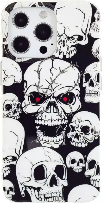 iPhone 15 Pro Selvlysende Fleksibelt Deksel av Plast med Trykk - Dødninghode