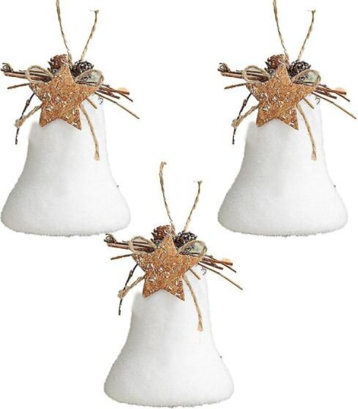 3 stk Julekuledekorasjon Juletre Hengende Hvit Skum