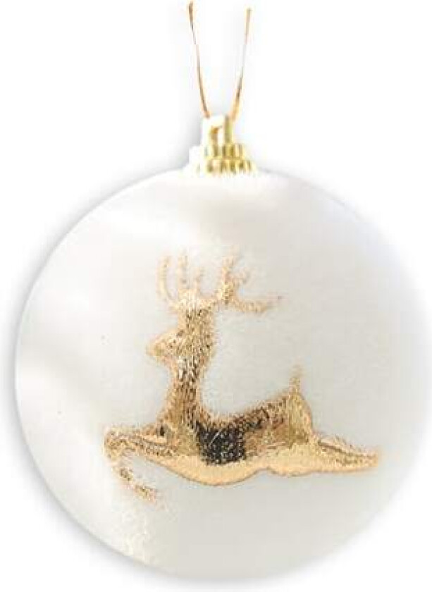 Julekuler Skum 6cm x 6 med Gull Glitter Julepat