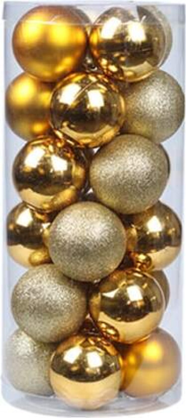 24 Pakke Julekule Ornamenter 40mm Knusebestandig Fargerik Pl