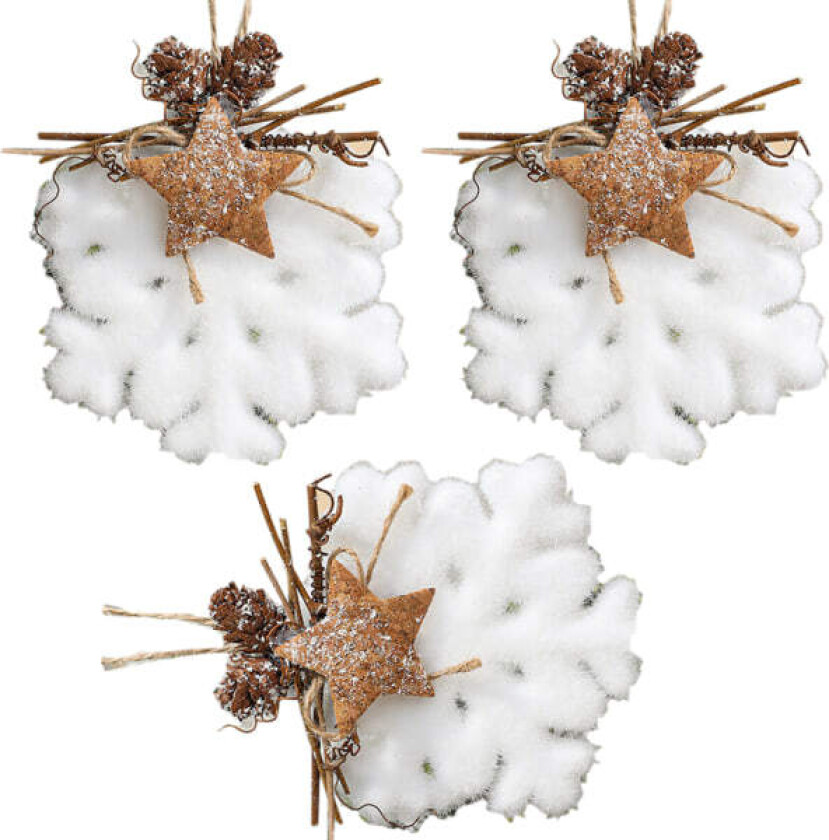 Julekuledekorasjon, juletreanheng, hvit snø