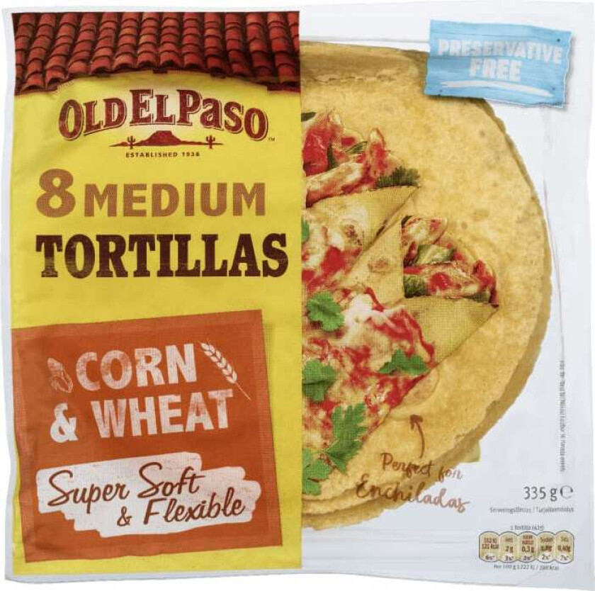 Tortillas Corn Super Soft 8stk 335g