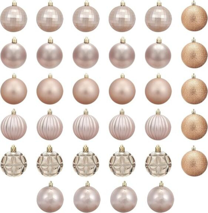 34 stk Julekulepynt 4CM til Juletreet Juledekorasjoner Uknuselige Kroker Inkludert