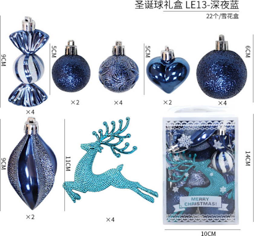 Julekuler Juletrærpynt Fargerike Kuler Henger Julemateriale Tilbehør DIY Julepynt A