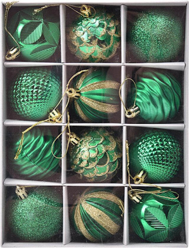 6cm 12 stk Julekule Gaveeske Malte Sett Juletrepynt Henger Ferievinduutstilling A 6cm (12 pieces)