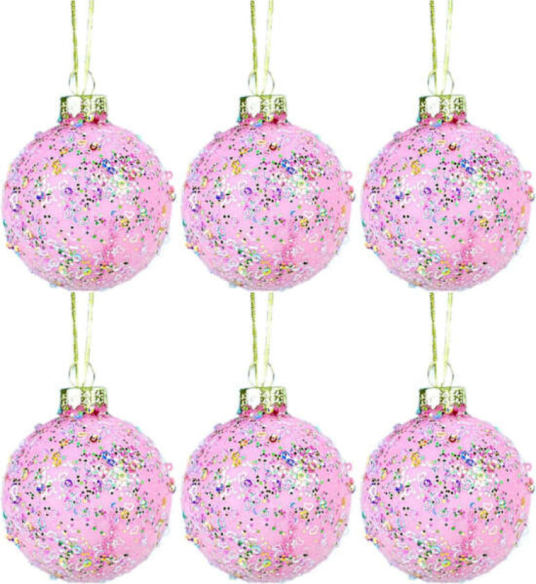 2.76 TOMMER Hengende Julekuler, Glitter Glasspynt til Juledekorasjon (E) E