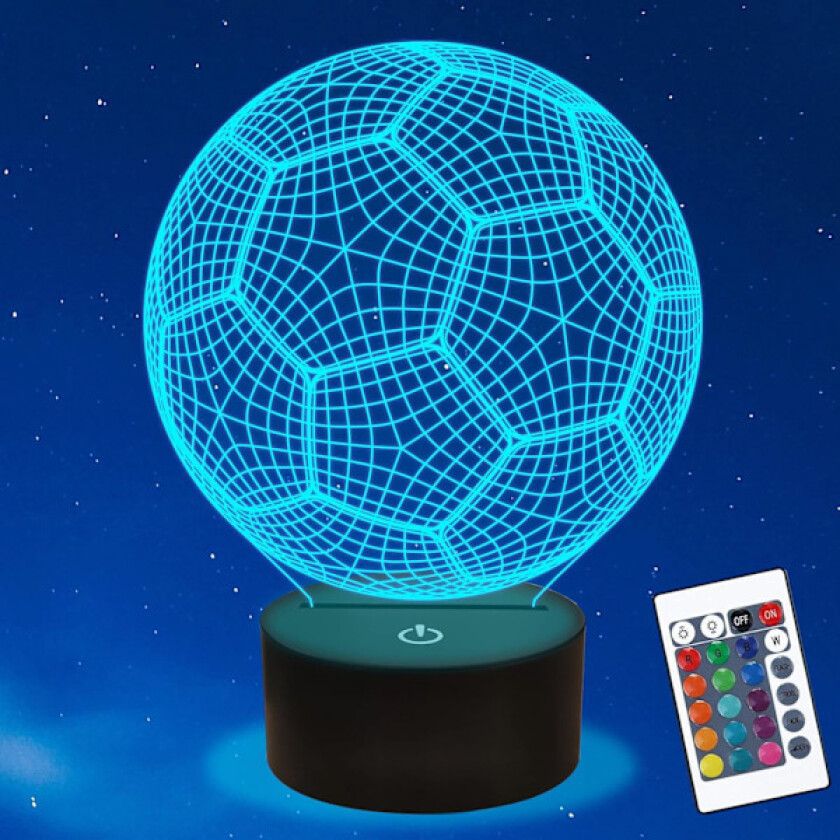 Fotball 3D-lampe nattlampe fotball 3D-illusjonslampe for barn