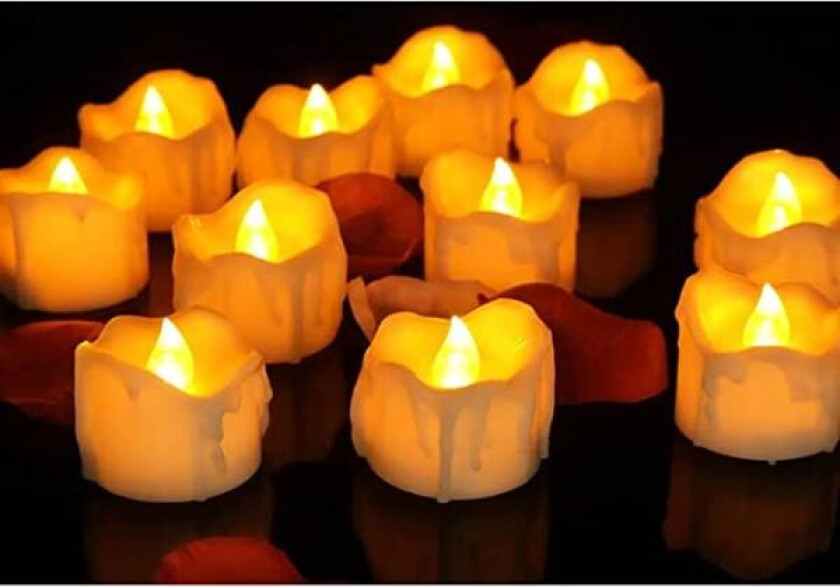 12 LED flammeløse lys telys Elektrisk belysning til jul
