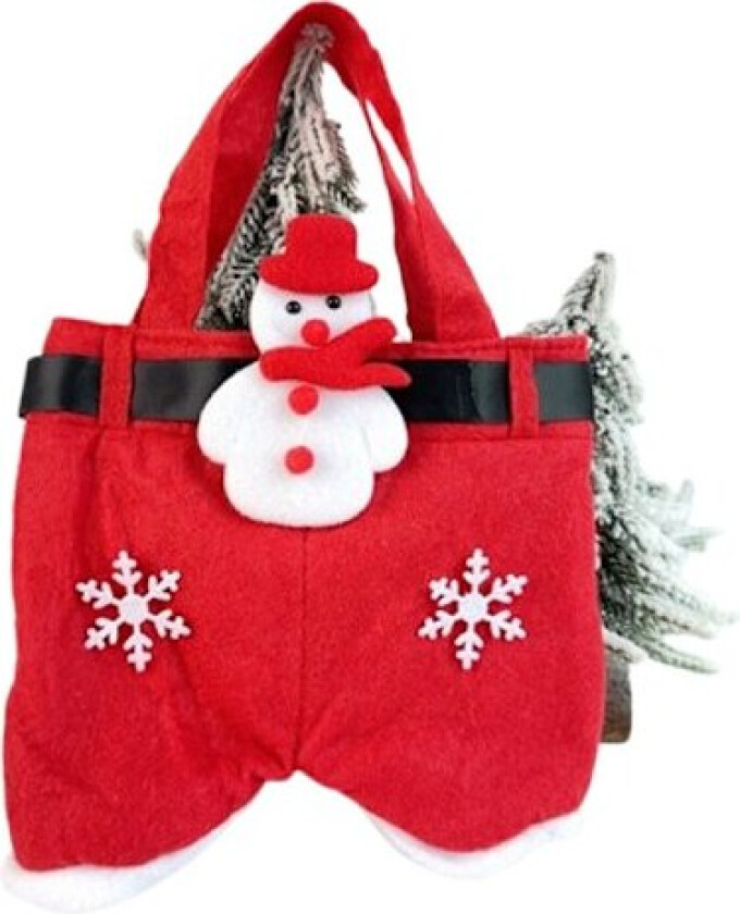 Julepynt Gavepose Godteripose Julenissens Bukse Stil Søt Barn Snackpose (Hvit Snømann - Medium)