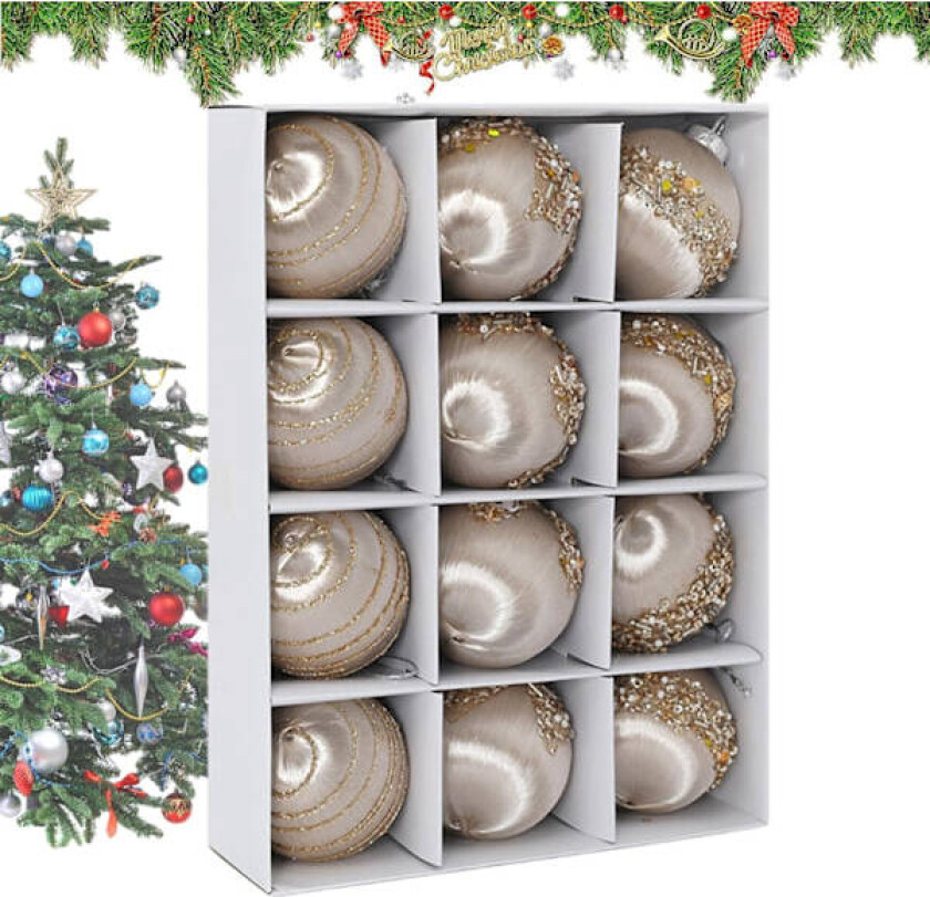 Julepynt, 6cm Kulepynt, Uknuselige Julekuler, Høytidsdekorasjoner for Trær, Kranser og Girlander Champagne