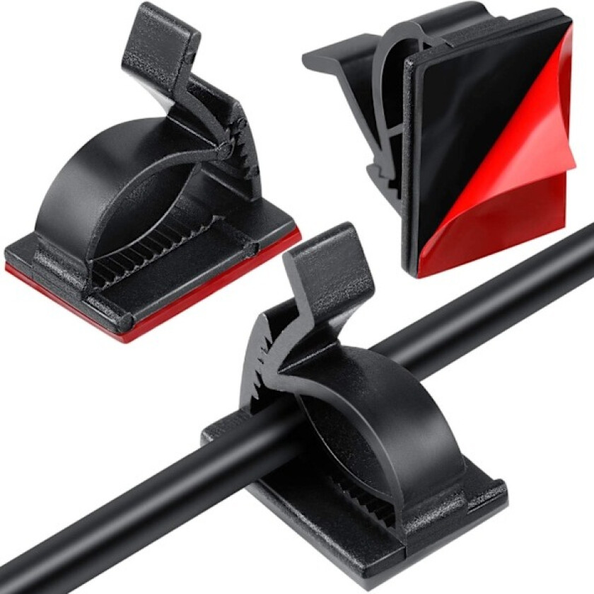 100 stk. Mini utendørs kabelklips med klebestrimler lysklips dekorat