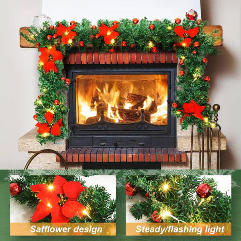 Julekrans med lys Juldekorasjon 270cm LED Fair