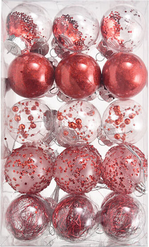 30 stk julekuler 6 cm julepynt i plast