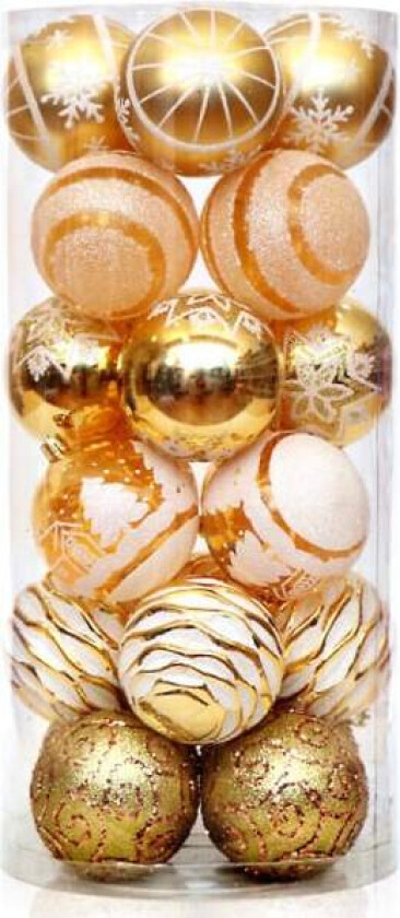 24 stk 6cm Julepynt Trekule Henge Julekule