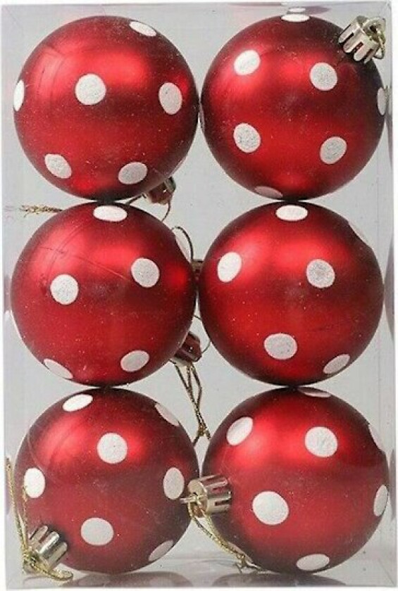 6 stk. Julekulepynt til Juletreet, Hjemmefestdekorasjon e