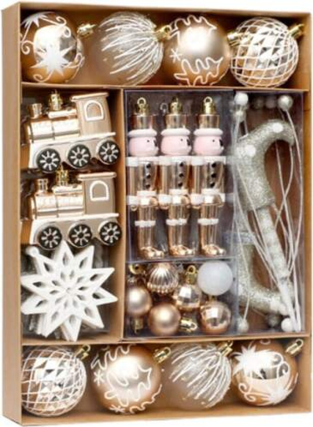 Julekuler, Julekuleformet Juletrepyntsett, Juleglitterpynt, Hengende Juletrepynt