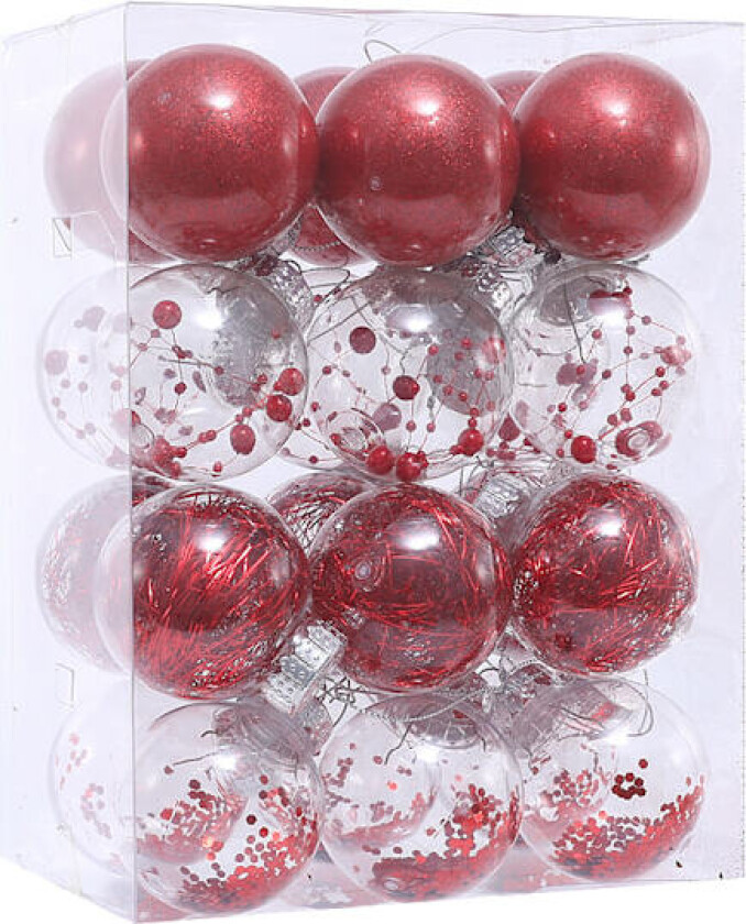 Julekuler dekorasjoner til juletreet, nyttårsfeiring red