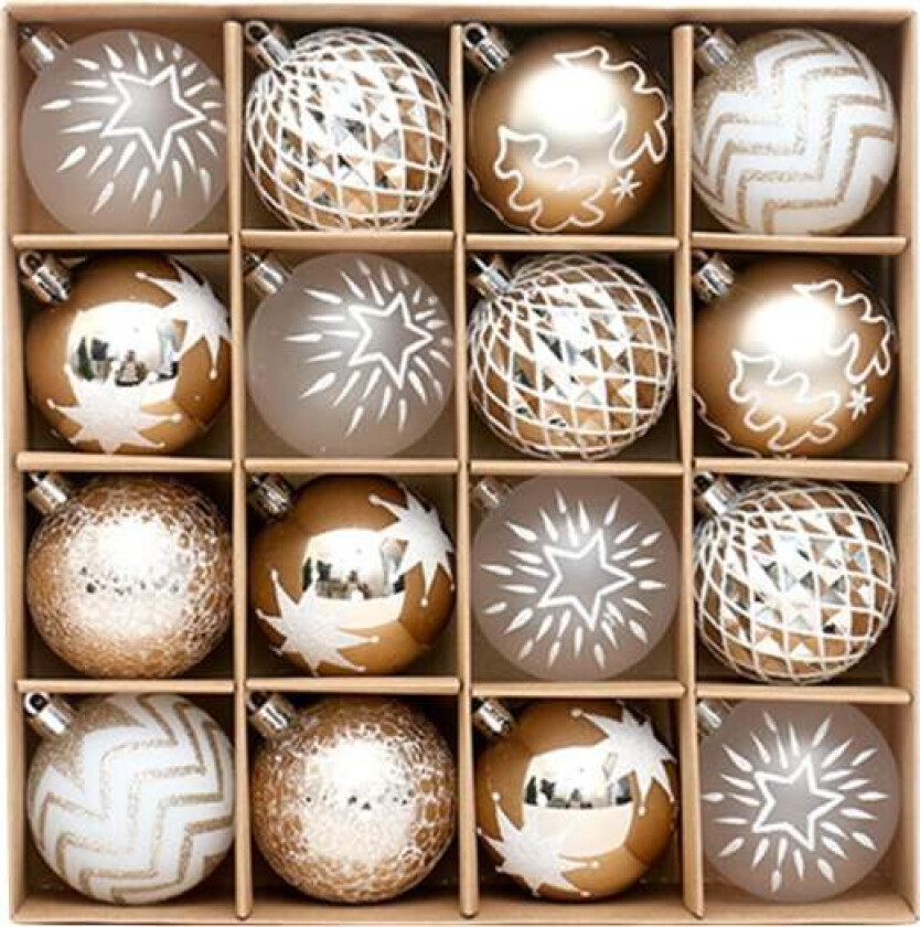 Julepynt til juletreet - Dekorativ gave påfugl, forgylt plast, malt julekule-anheng