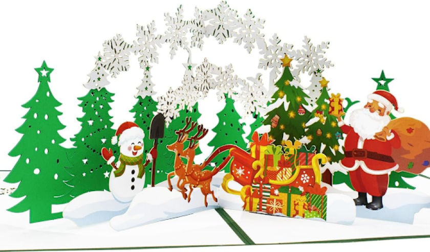 Assorterte julekort med konvolutter, gratulasjonskort med 6 unike design for dine kjære, venner