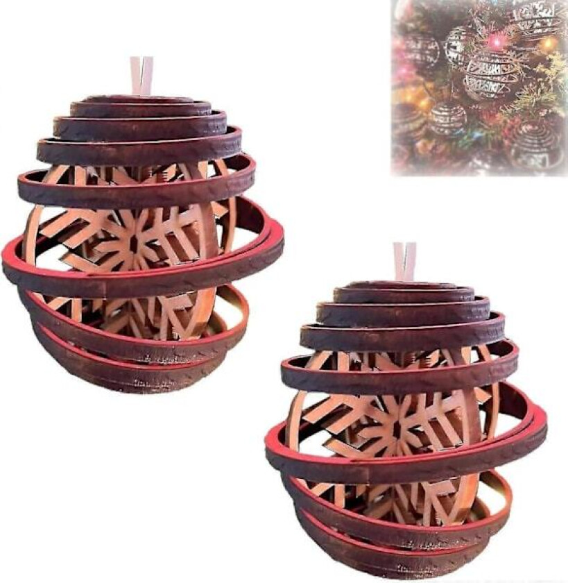 3D dobbeltspiral snøfnugg, juletrehengende dekorasjon, 3D trespiral snøfnugg julekule julepynt -CHSZ 1pcs