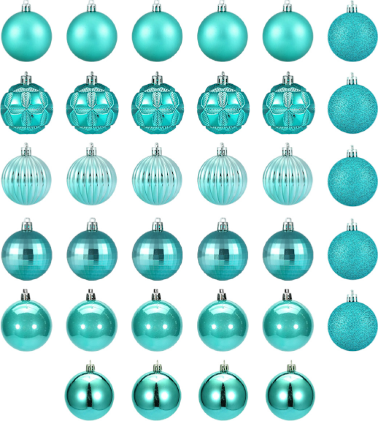 Julekuler i plast, ubruddbar, hengende dekorasjoner til juletreet, pynt til krans