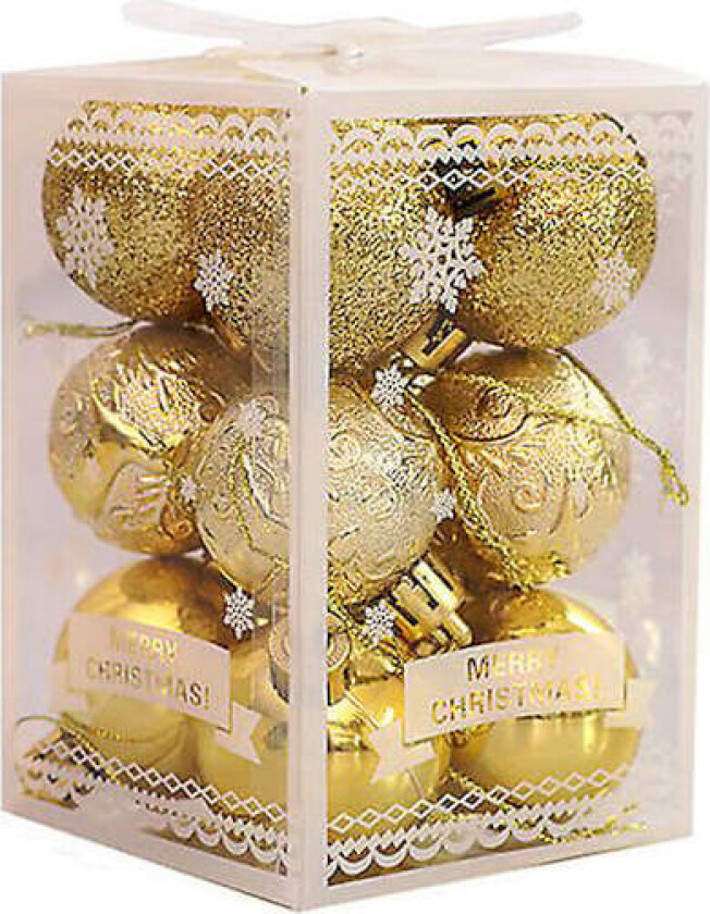 Julekule 12 stk 9 farger Valgfritt Julepynt Juletre Hengende Pynt Rekvisitter, gull gold