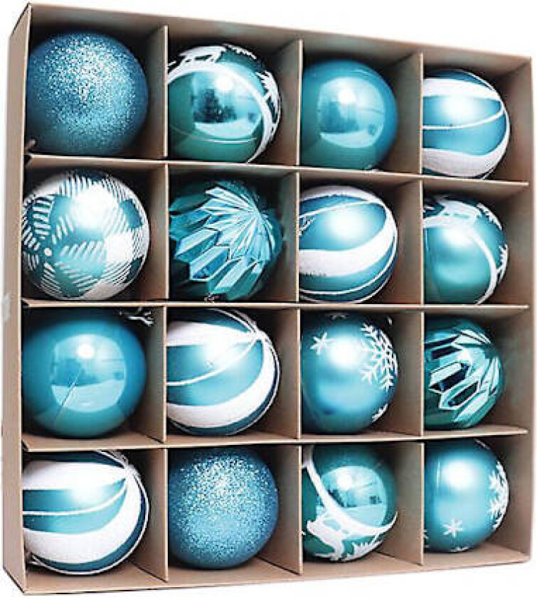 2024 Nye 16 stk 6cm Fargerike Julekuler Ornament Fest Henger Dekorasjon Julekuler Nyttårsgave Lake Blue