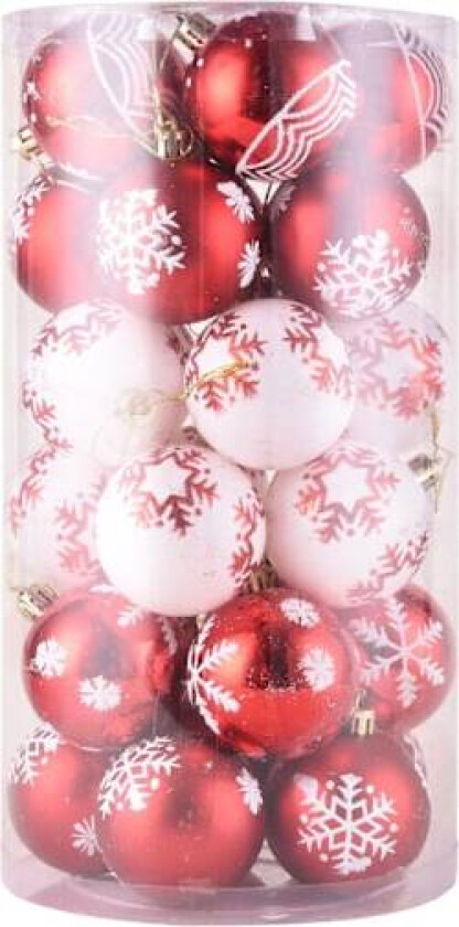 24-delt glitrende julekule-sett - Pakke med julekulepynt