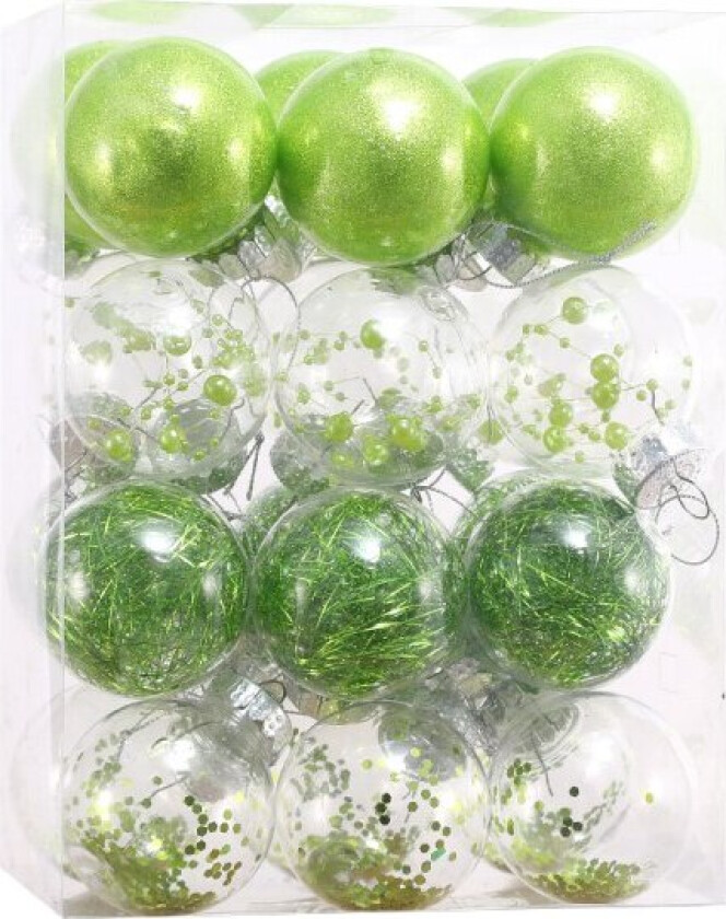Julekule for juletrepynt 6cm 24stk (grønn)