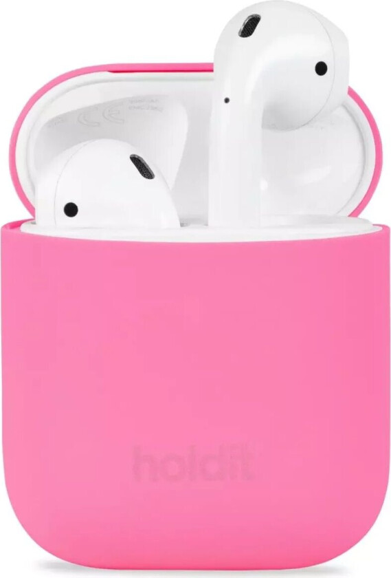 Holdit Nygård Silikondeksel Til AirPods (1 & 2. gen.) - Bright Pink