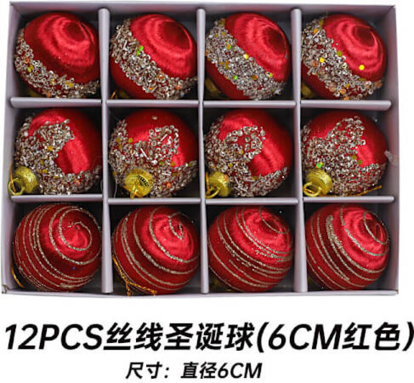 Julekuler Juletrærpynt Fargerike Kuler Henger Julemateriale Tilbehør DIY Julepynt A