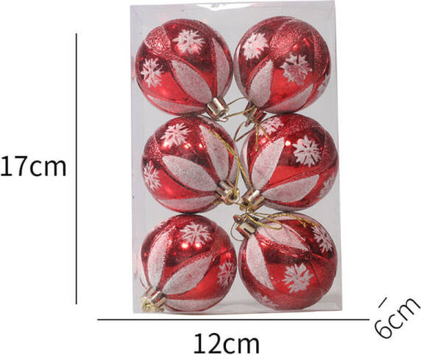6X Julekule Baubles Julepynt Hjem