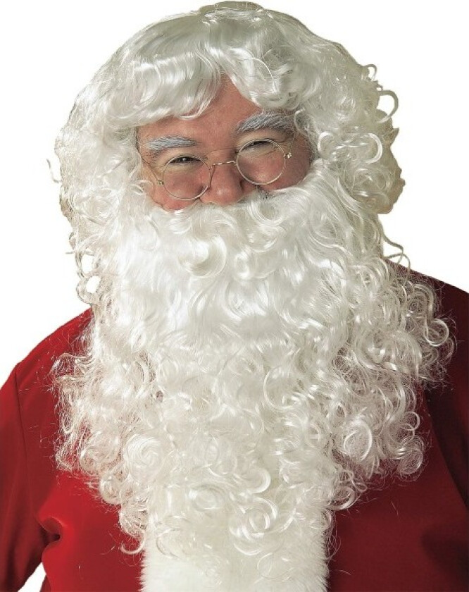 Voksen Santa Claus parykk og skjegg, one size juleferie kostyme