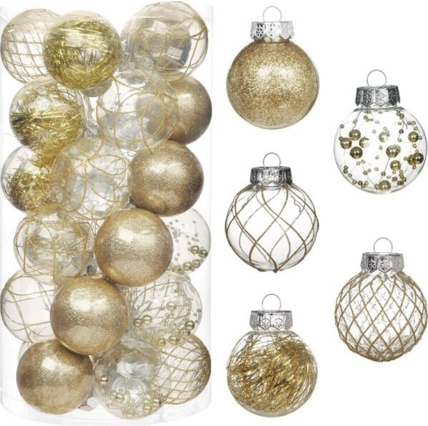 Gjennomsiktige julekulepynt, 30 karat 2,36\" gull usynlig"